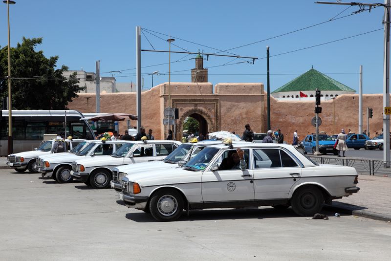 Traveling by cab in Morocco